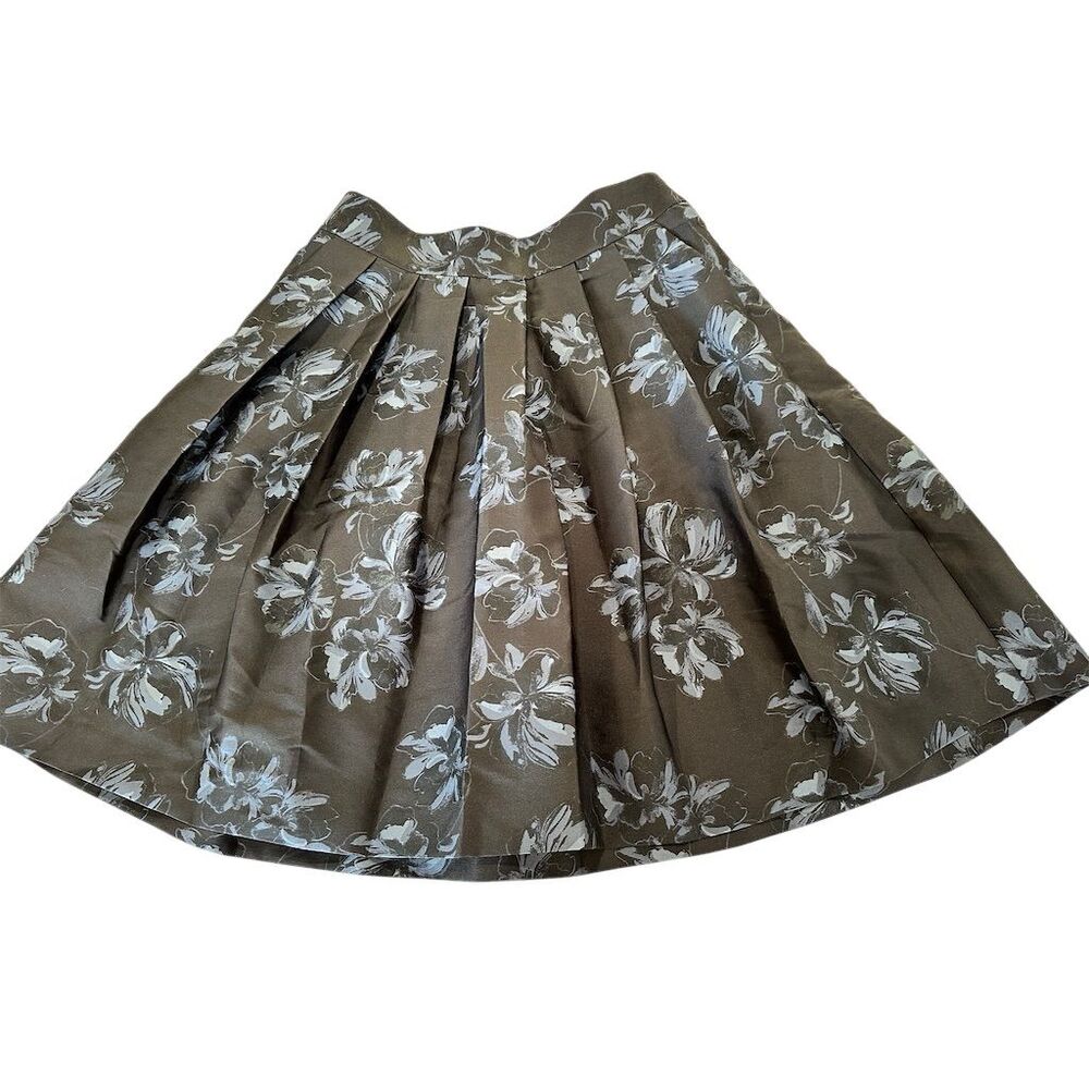 Ann Taylor Women's Floral A-Line Knee Length‎ Skirt Standard Size 8 Black Blue
